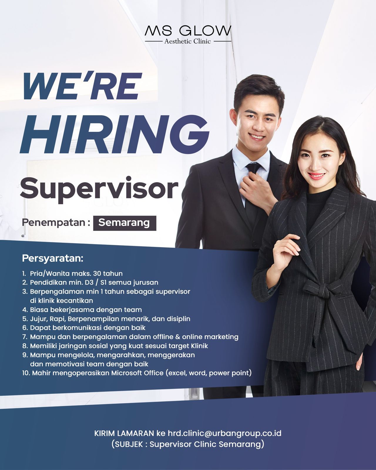 Lowongan Kerja Supervisor di MS Glow Clinic Semarang