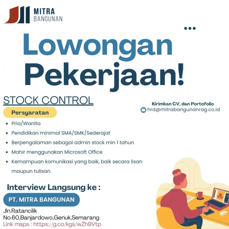 Lowongan Kerja Stock Control di PT Mitra Bangunan Semarang